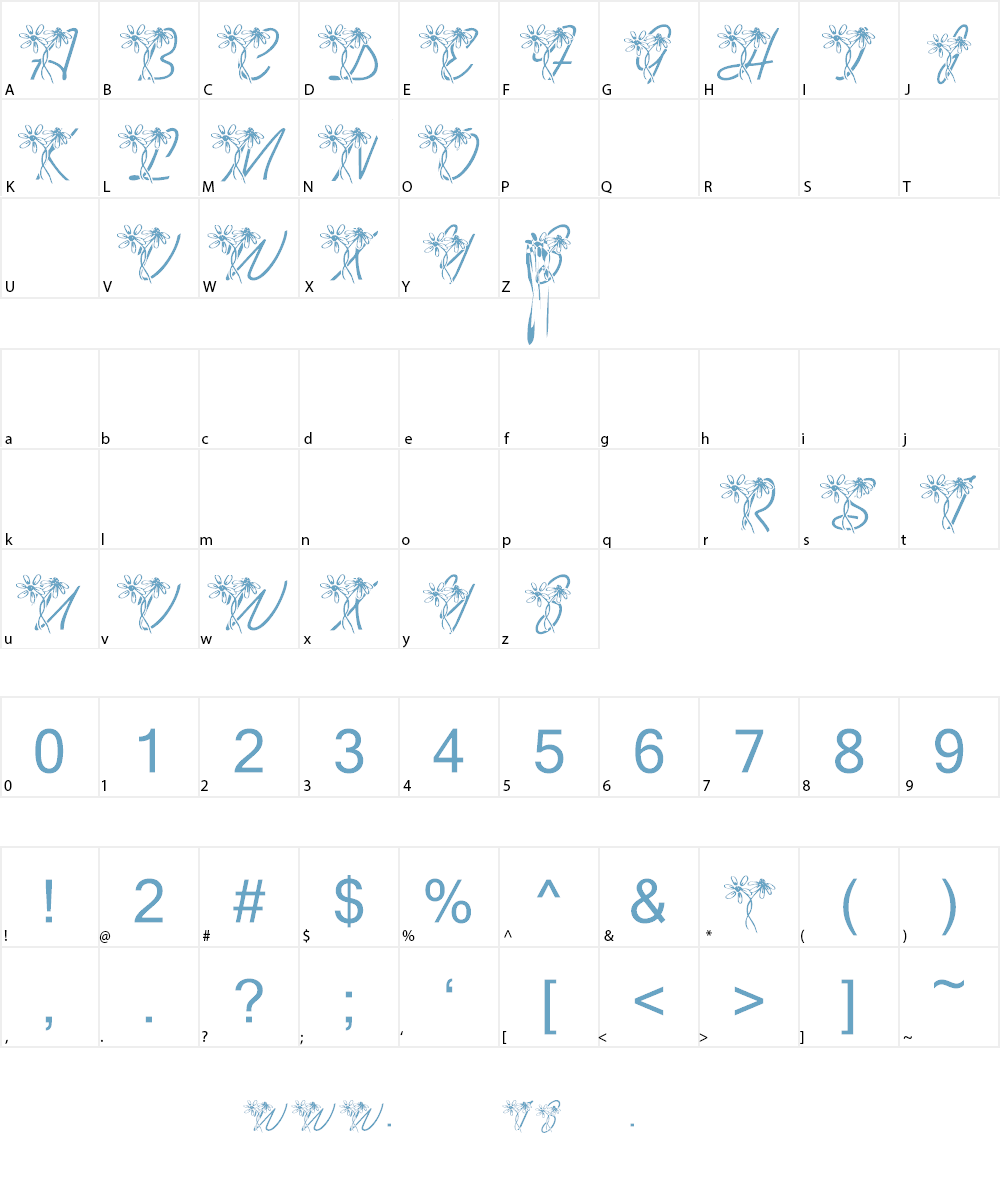 LMS Daisy Days Font Character